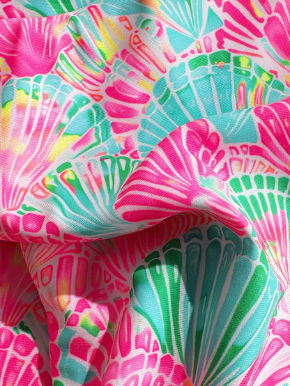 Swim Mod Summer 2 Pieces Outfits For Women- Spaghetti Strap Random Print Top And High Cut Swim Bottoms, Beach Holiday Bikini Set Pink Sexy Tropical