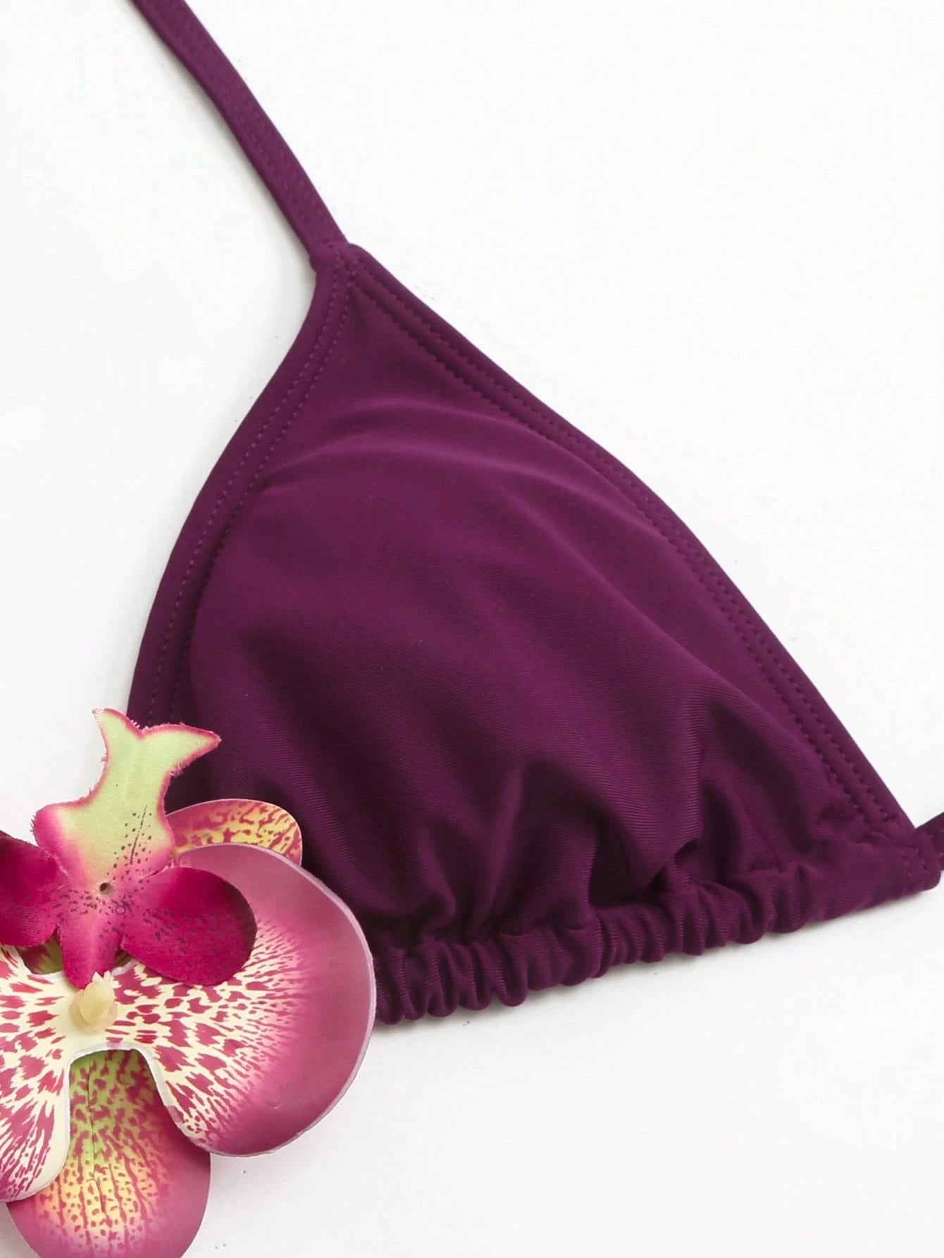 Swim Oasis Plus Size Floral Accent Sexy Solid Color Women Swimwear Set
