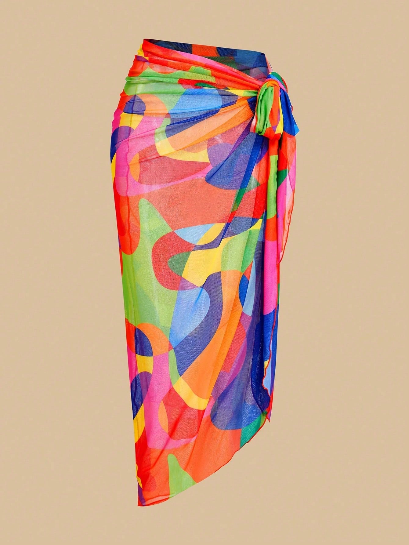 Swim Oasis Plus Size Geometric Print One Piece Swimsuit Set For Summer Beach Vacation