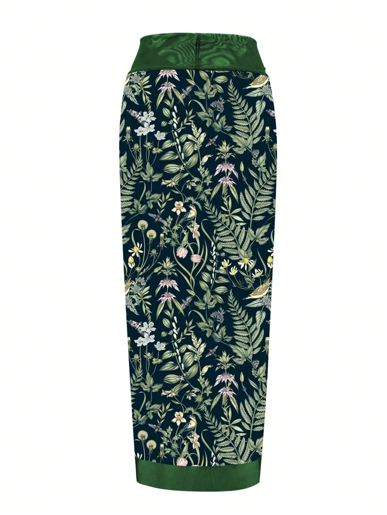 Swim Oasis Plus Size Tropical Plant Print Twist Adjustable Strap One-Piece Swimsuit With Matching Skirt For Summer Beach Vacation