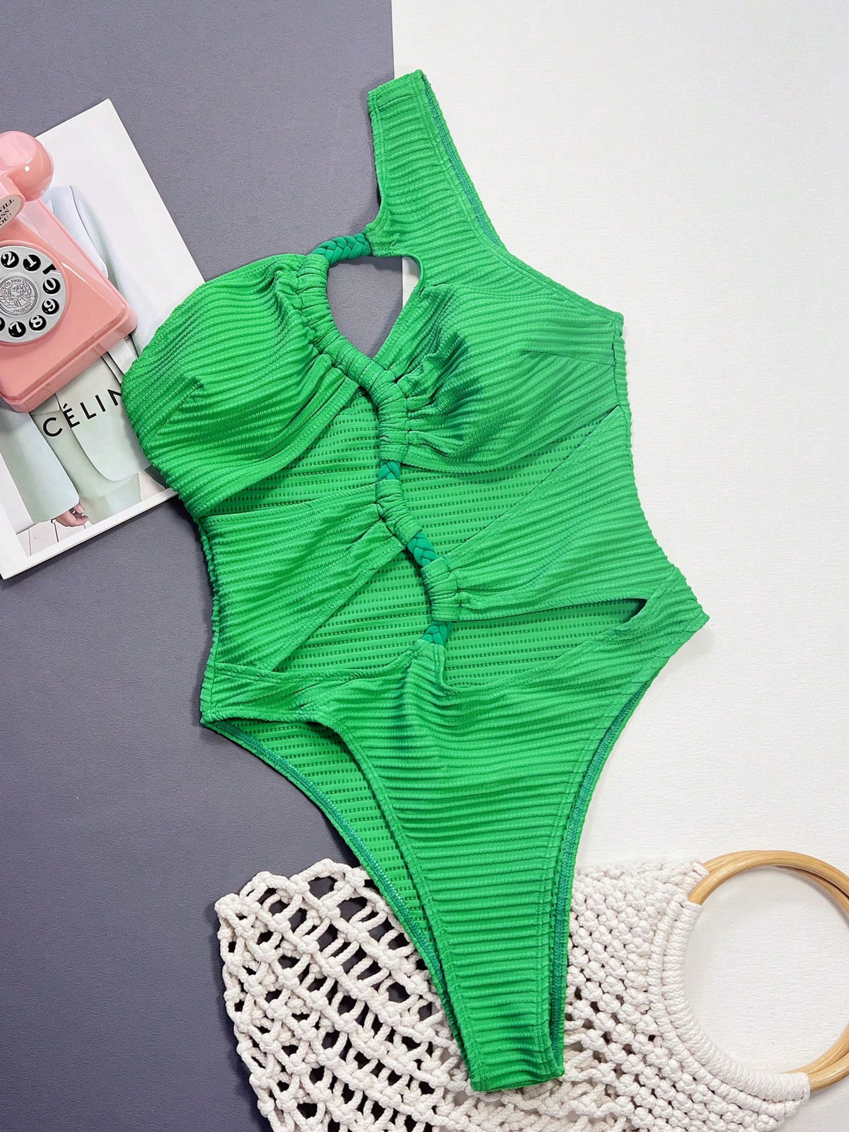 Swim SXY Leopard Print Hollow One-Piece Swimsuit For Beach/Vacation For Summer
