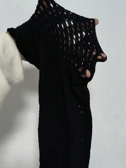Swim SXY Women Solid Sexy Hollow Out Fishnet Cover Up Summer