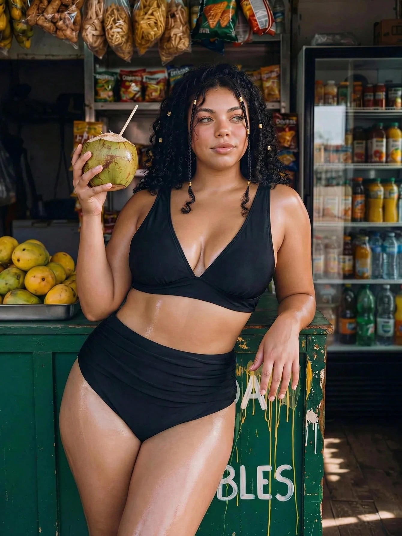 Swim Vcay 2026 New Summer Plus Size Women 2-Piece Random Print High Waist Triangle Bikini Ruched Casual Swimsuit Set