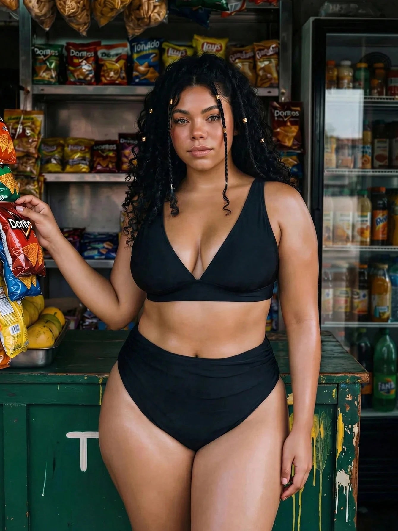 Swim Vcay 2026 New Summer Plus Size Women 2-Piece Random Print High Waist Triangle Bikini Ruched Casual Swimsuit Set