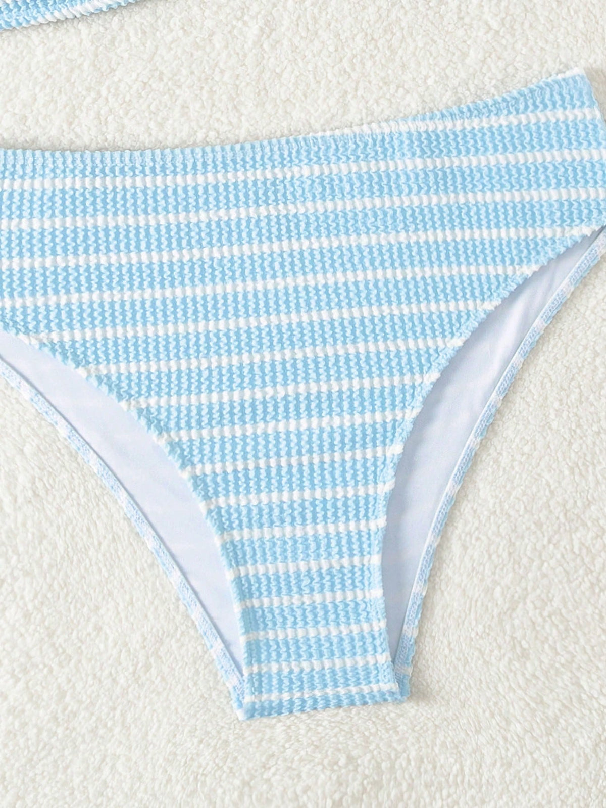 Swim Vcay Women's Striped Circular Ring Connected Sexy Bikini Set For Beach Vacation Summer