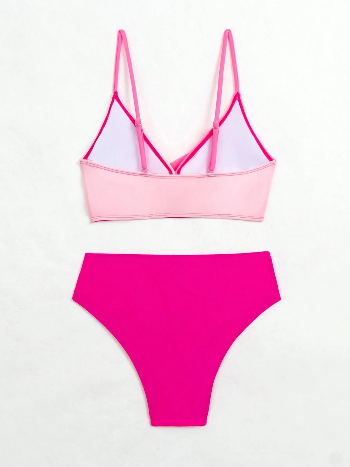 Swim Women's Summer Beach Colorblock Sexy Cross Front Bikini Set