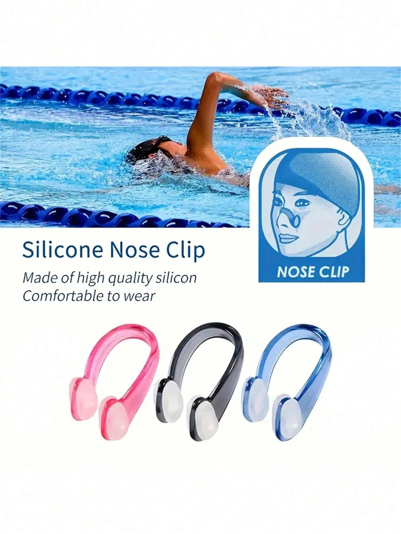 Swimming Nose Clip, Waterproof And Anti-Slip, Suitable For Swimming Training