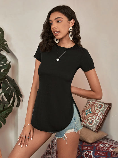 SXY Split Curved Hem Tee