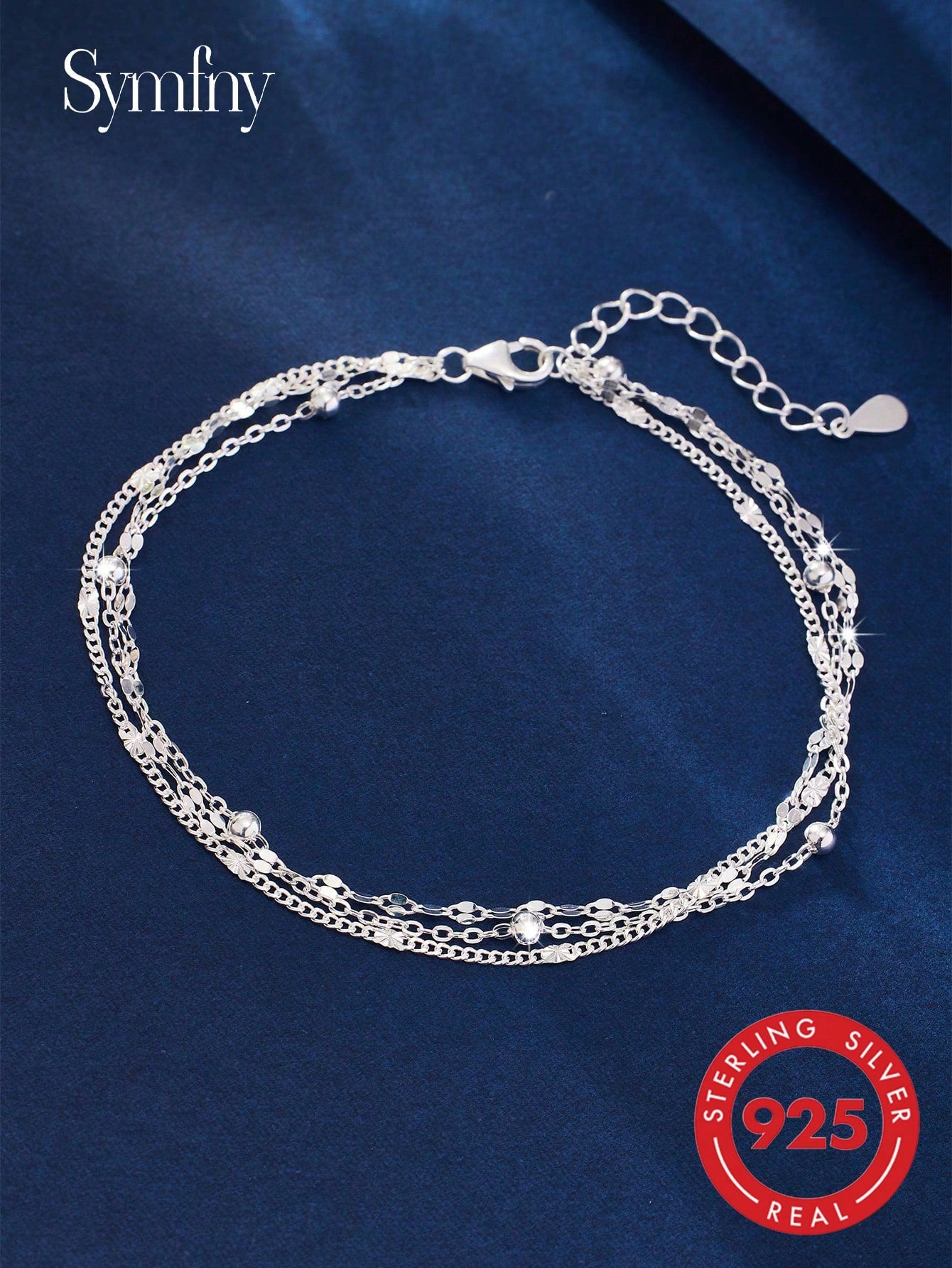 SYMFNY 1 Stylish, Elegant, And Sparkling 925 Sterling Silver Multi-Strand Bracelet, Perfect For Women To Wear Daily, To Parties, Or On Holidays