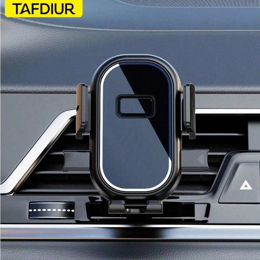 TAFDIUR Car Phone Holder, Anti-Shake One-Click Locking Car Air Vent Mount With Hook Clip, Compatible With IPhone, Android And Other Phones
