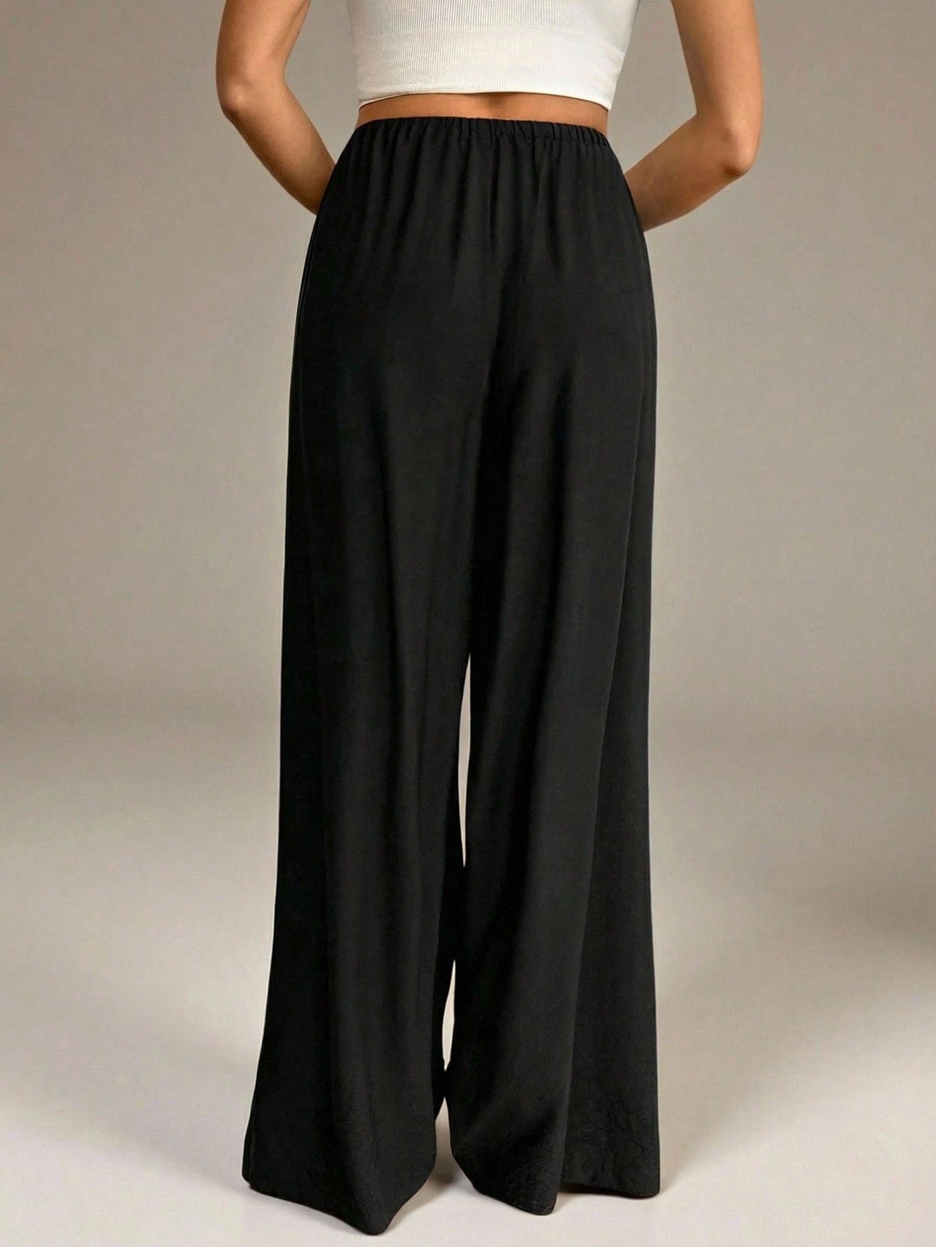 Tall Women's Black Summer Casual Vacation Pants,Elegant High Waist Wide Leg Straight Leg Baggy Trousers,Business Office Work Wear,Y2k Streetwear Fashion, Tall Women