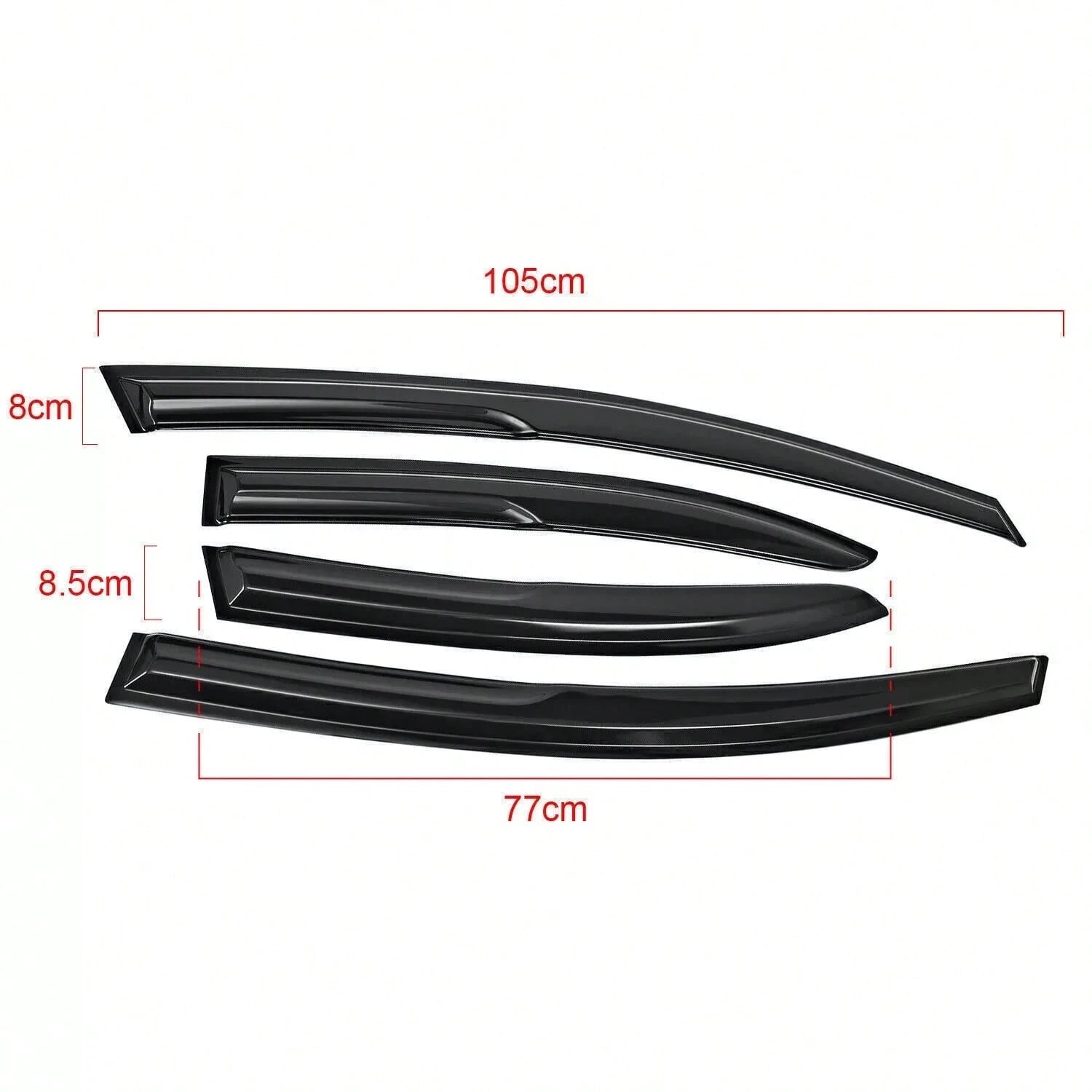 Tape On Window Visor Compatible With 2006-2011 H-Onda Civic Sedan Only, Slim Style Acrylic Smoke Tinted Sun Rain Wind Guards Shield Vent Wind Deflector