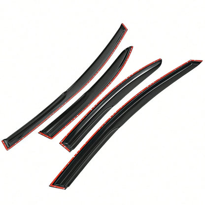 Tape On Window Visor Compatible With 2006-2011 H-Onda Civic Sedan Only, Slim Style Acrylic Smoke Tinted Sun Rain Wind Guards Shield Vent Wind Deflector