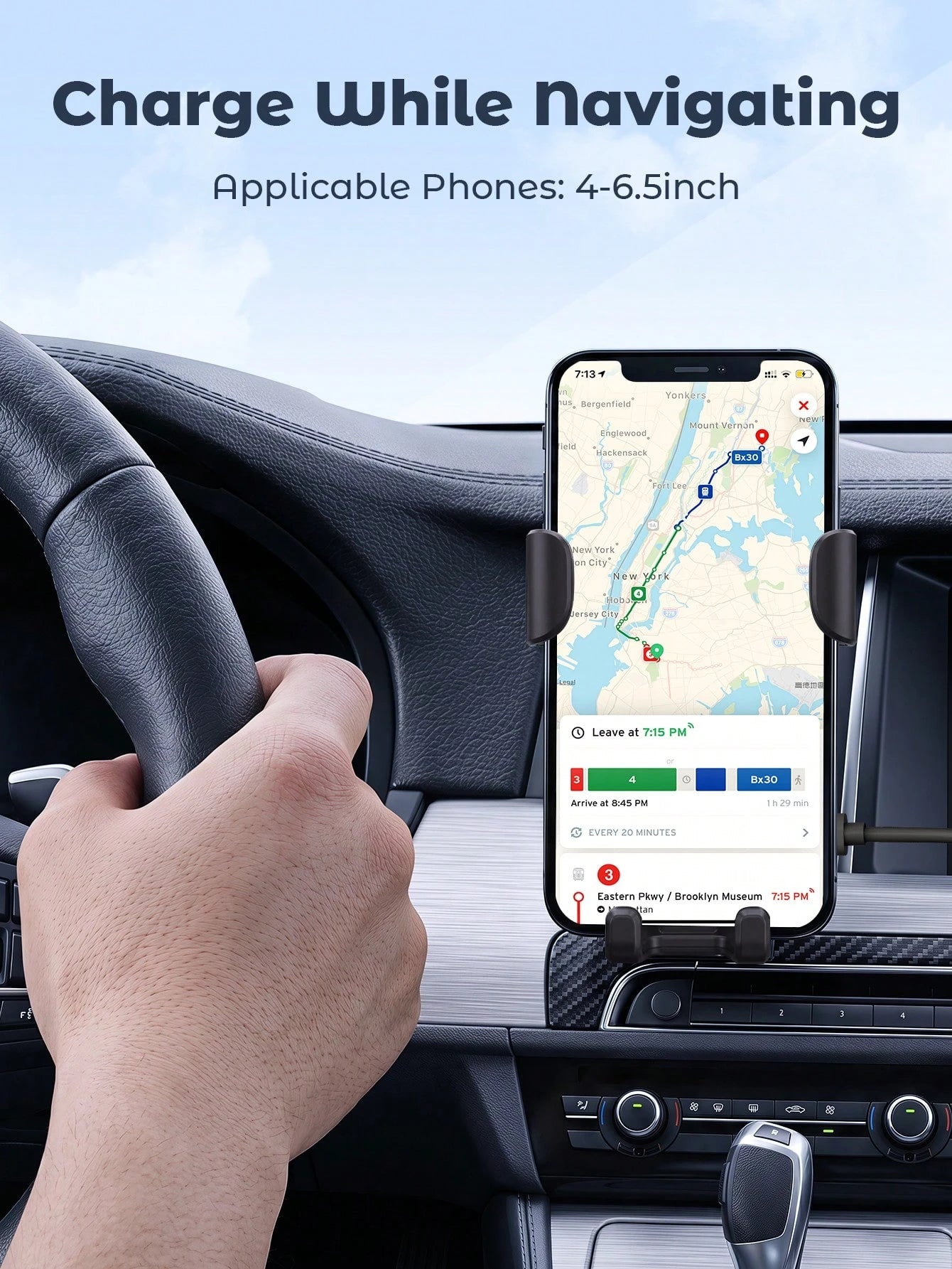 Teckwe Wireless Car Charger Mount, 15W Fast Charging Auto-Clamping Car Phone Holder For Air Vent, Qi Charger For All Phones