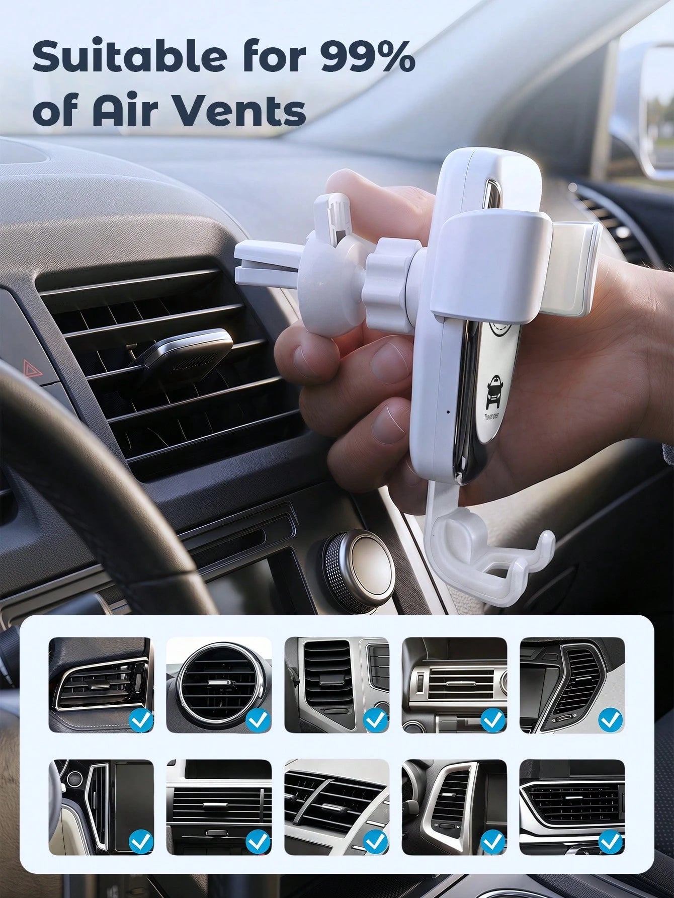 Teckwe Wireless Car Charger Mount, 15W Fast Charging Auto-Clamping Car Phone Holder For Air Vent, Qi Charger For All Phones
