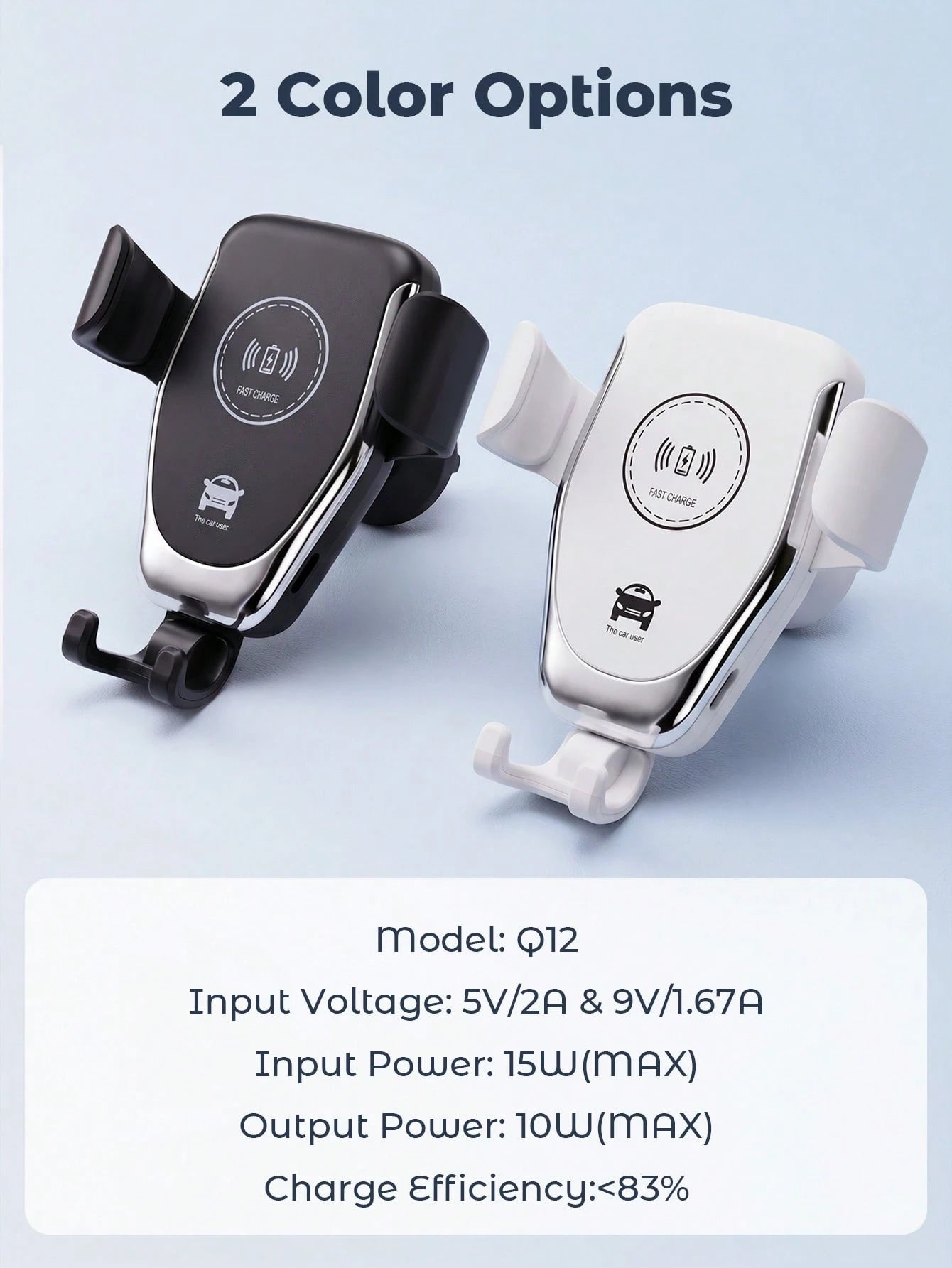 Teckwe Wireless Car Charger Mount, 15W Fast Charging Auto-Clamping Car Phone Holder For Air Vent, Qi Charger For All Phones
