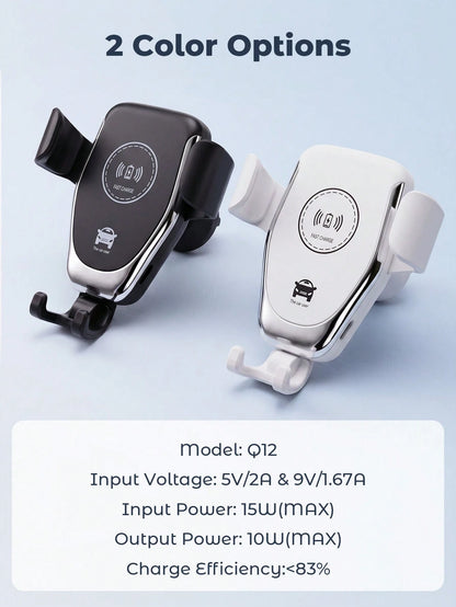 Teckwe Wireless Car Charger Mount, 15W Fast Charging Auto-Clamping Car Phone Holder For Air Vent, Qi Charger For All Phones