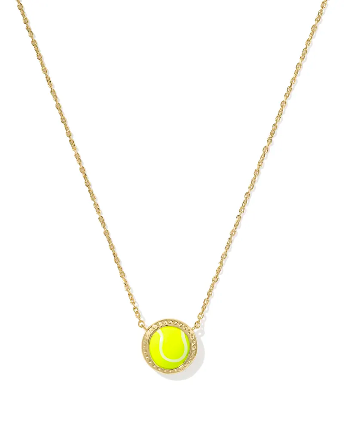 Tennis Short Pendant Necklace Chartreuse Gold