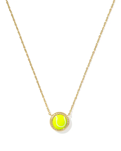 Tennis Short Pendant Necklace Chartreuse Gold