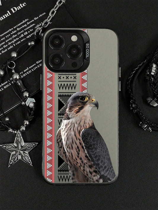 The New Series Of Creative And Fashionable IMD Laser Phone Cases,Falcon With Geometric Patterns, Classic Hybrid Phone Cases With Shock Resistance And Anti Slip, Compatible With Iphone 17/17Air/17Pro