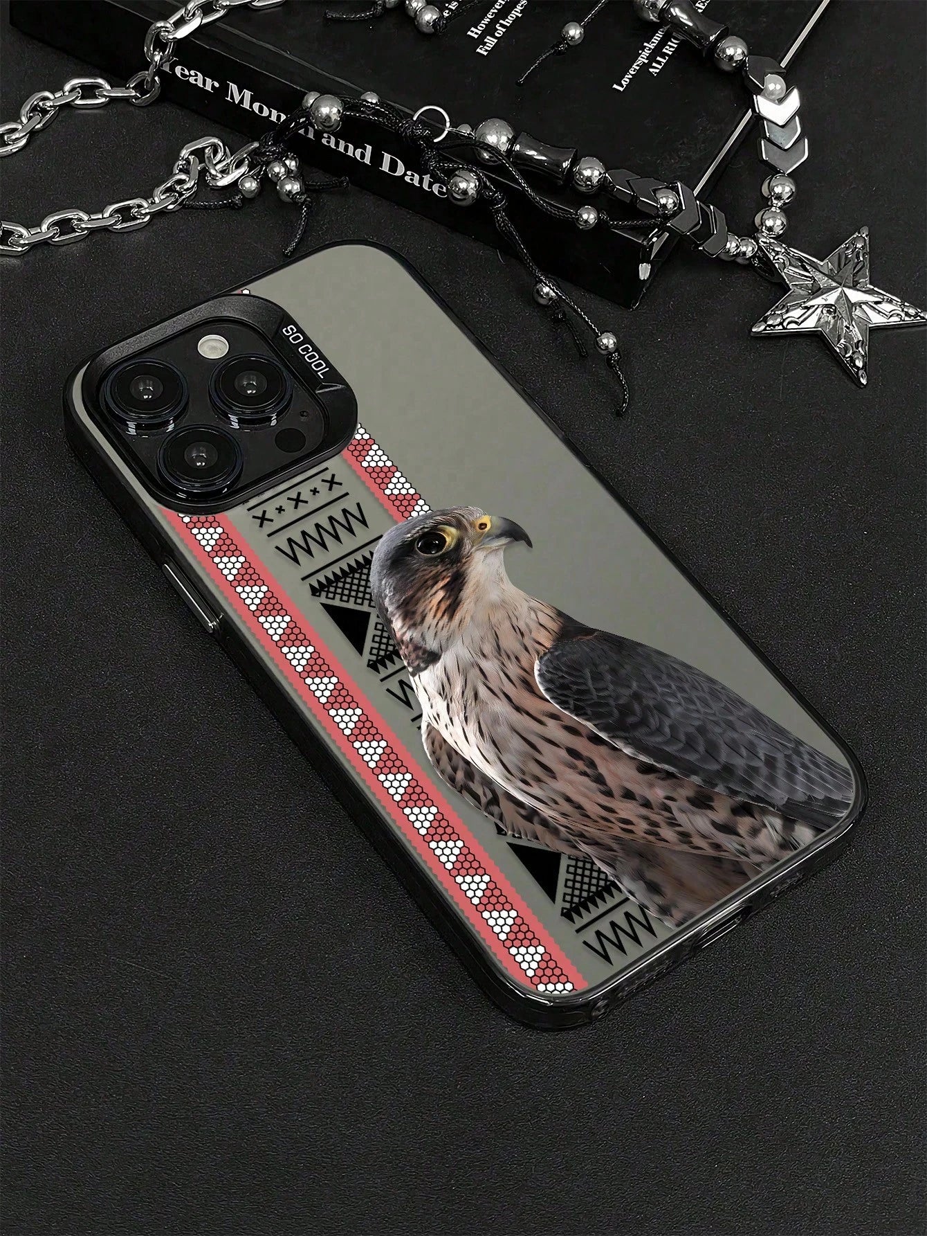 The New Series Of Creative And Fashionable IMD Laser Phone Cases,Falcon With Geometric Patterns, Classic Hybrid Phone Cases With Shock Resistance And Anti Slip, Compatible With Iphone 17/17Air/17Pro