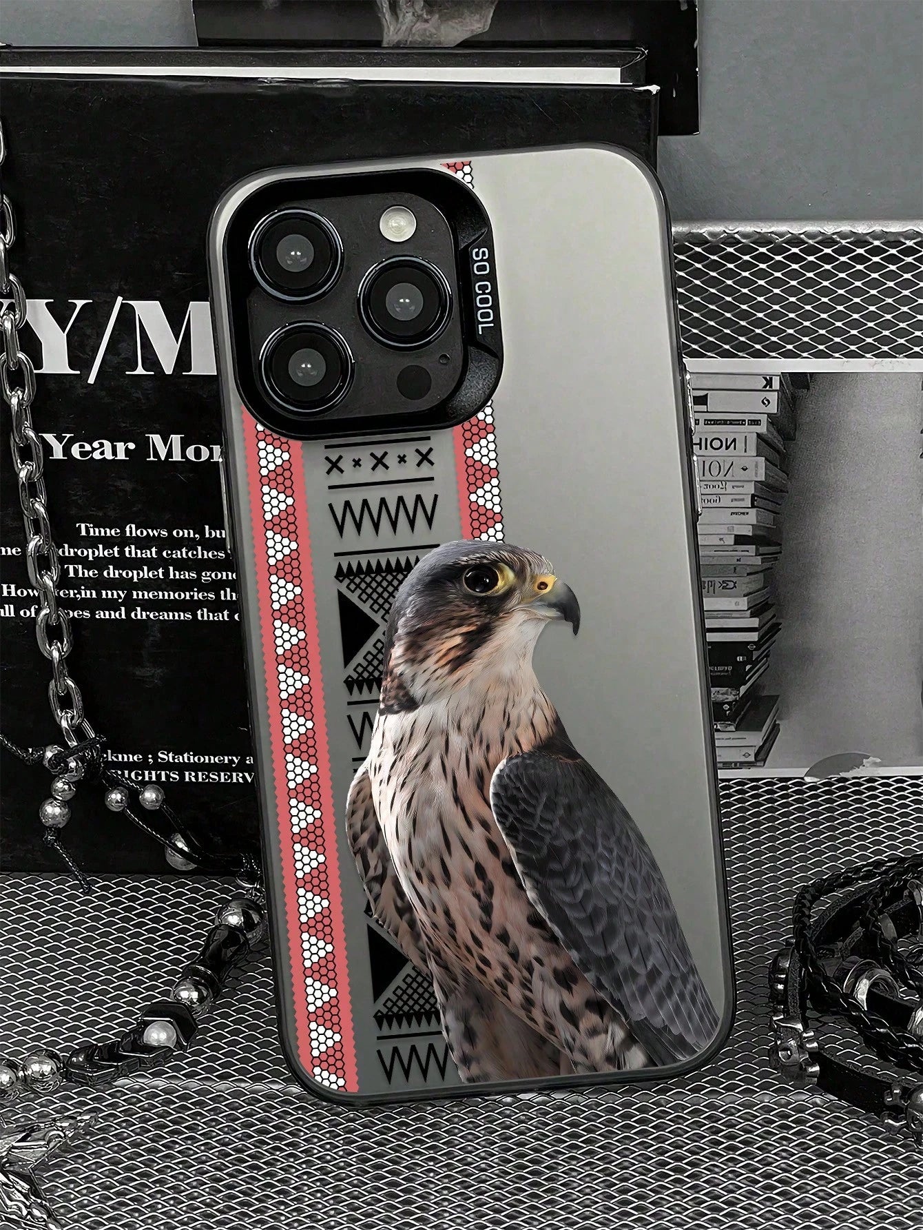 The New Series Of Creative And Fashionable IMD Laser Phone Cases,Falcon With Geometric Patterns, Classic Hybrid Phone Cases With Shock Resistance And Anti Slip, Compatible With Iphone 17/17Air/17Pro