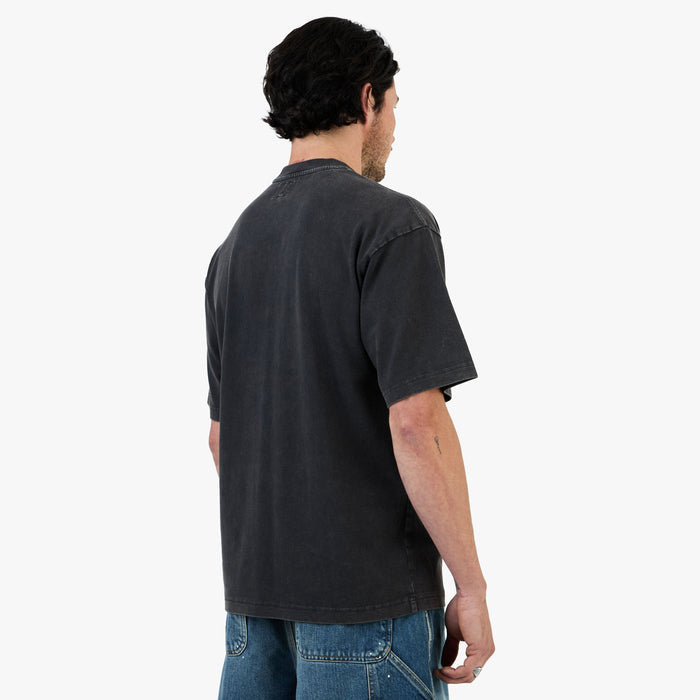 The Trilogy Tapes Block T-Shirt / Black Acid Wash