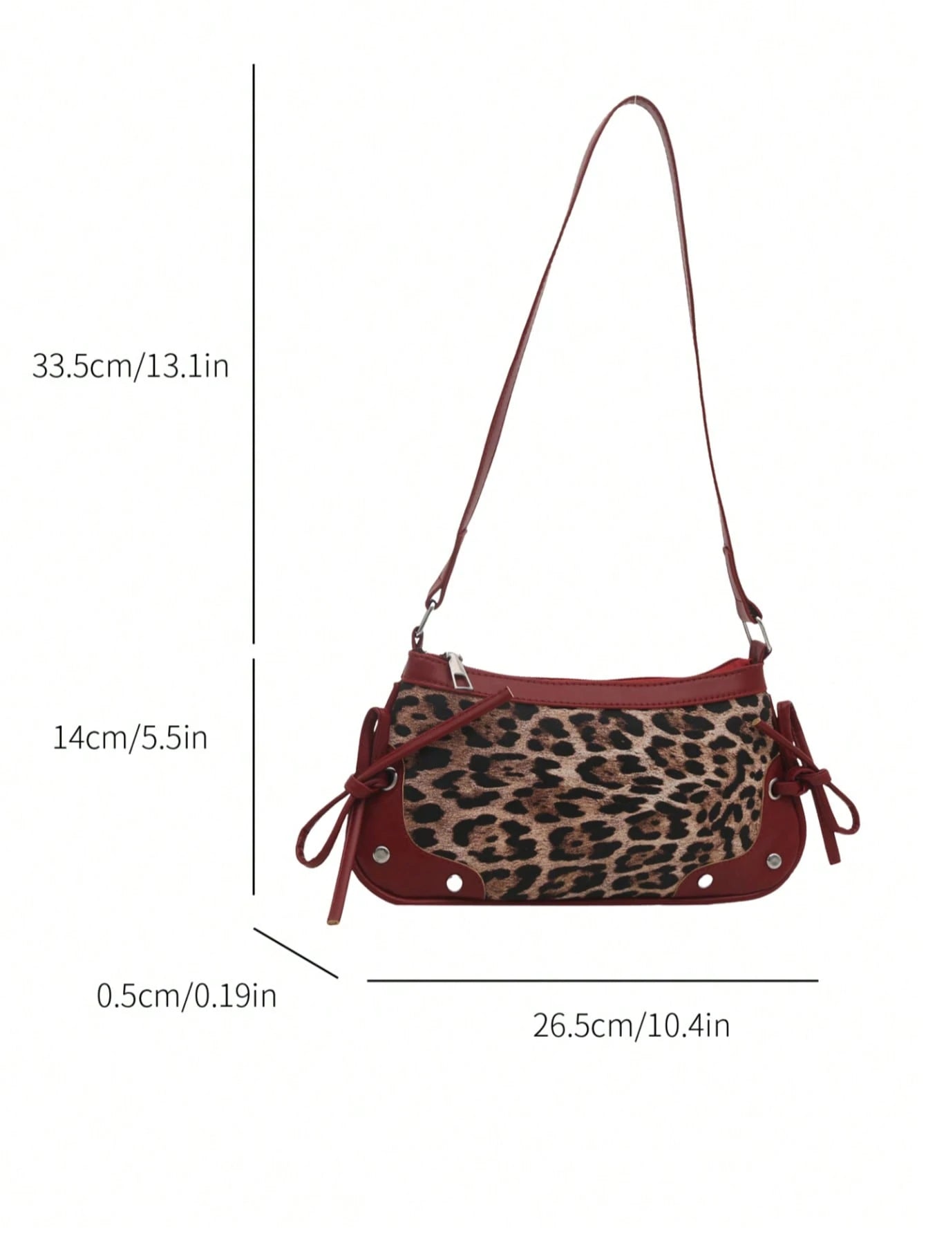 This New Shoulder Bag Features A Simple And Stylish Design With A Leopard Print Pattern For Decoration And A Sharp Color Contrast. It Has A Foldable Design, Allowing It To Be Used As Both A Clutch And