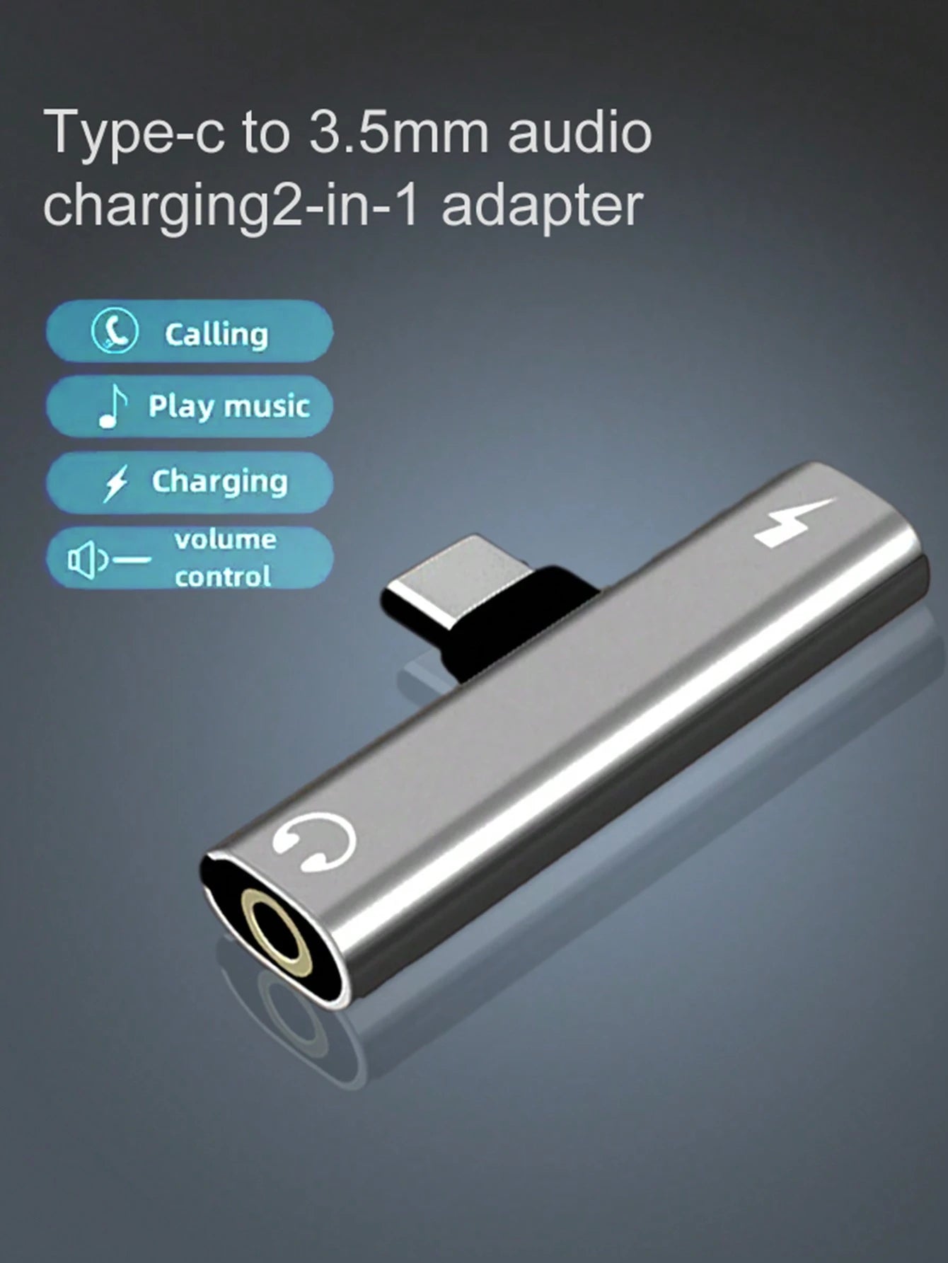 This USB-C To 3.5mm Audio Headphone Adapter Combines A USB-C Interface And Charging Adapter In One, With A 2-In-1 Design Featuring A USB-C Charging Port, AUX Audio Interface, And Fast Charging Functio
