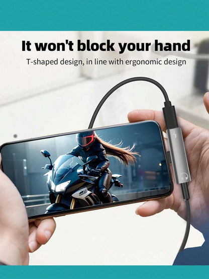 This USB-C To 3.5mm Audio Headphone Adapter Combines A USB-C Interface And Charging Adapter In One, With A 2-In-1 Design Featuring A USB-C Charging Port, AUX Audio Interface, And Fast Charging Functio