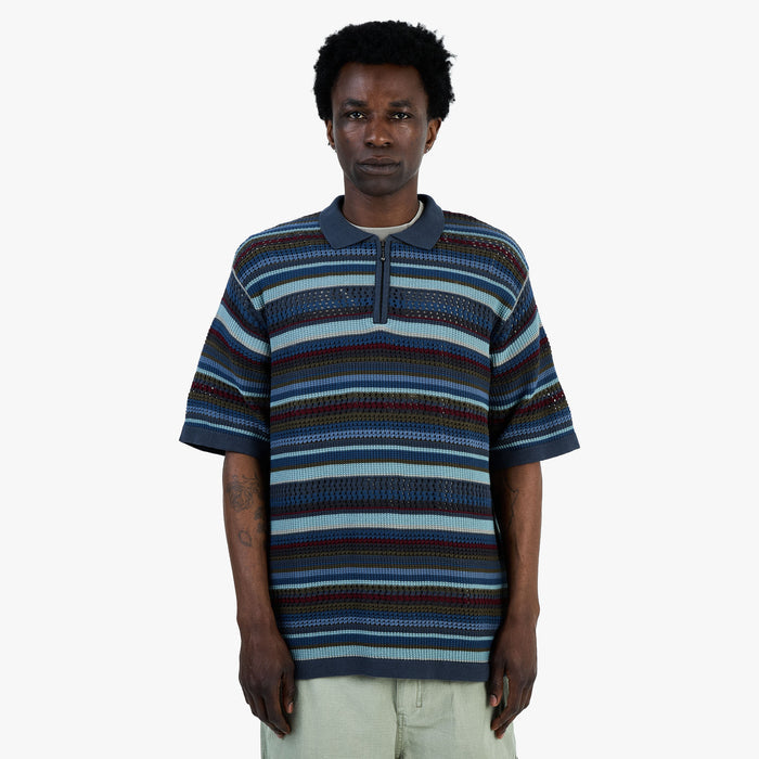 thisisneverthat Striped S/S Knit Polo / Dark Navy