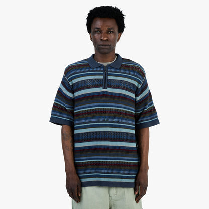 thisisneverthat Striped S/S Knit Polo / Dark Navy