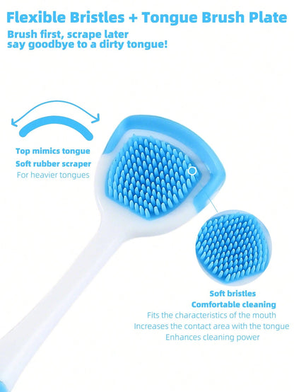 Tongue Scraper Oral Hygiene Tool, Instantly Freshen Breath, Deep Clean Tongue, Reusable, Solve White Tongue Issue, Travel Tongue Scraper Daily Oral Care Set