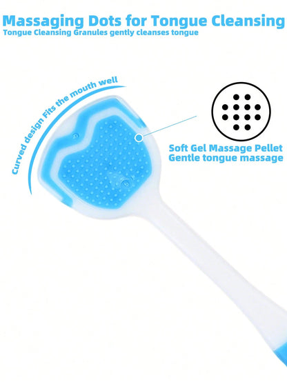 Tongue Scraper Oral Hygiene Tool, Instantly Freshen Breath, Deep Clean Tongue, Reusable, Solve White Tongue Issue, Travel Tongue Scraper Daily Oral Care Set
