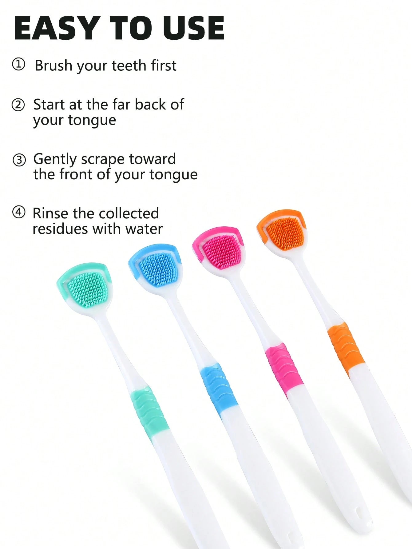 Tongue Scraper Oral Hygiene Tool, Instantly Freshen Breath, Deep Clean Tongue, Reusable, Solve White Tongue Issue, Travel Tongue Scraper Daily Oral Care Set