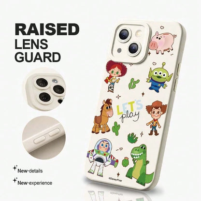 Toy Story All Characters Cartoon Phone Case, Featuring Woody, Buzz Lightyear, Jessie, Rex, Hammer Of Light, Hearts, And Alien, All In Cute Q-Version. Made Of TPU Frosted Silicone Soft Shell, Unisex, P