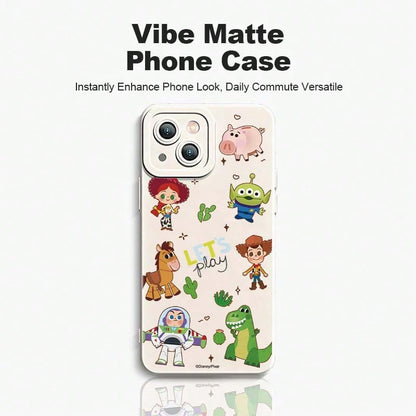 Toy Story All Characters Cartoon Phone Case, Featuring Woody, Buzz Lightyear, Jessie, Rex, Hammer Of Light, Hearts, And Alien, All In Cute Q-Version. Made Of TPU Frosted Silicone Soft Shell, Unisex, P