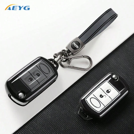 TPU Key Fob Case With Keychain For Land For Rover Range For Rover Sport LR3 Discovery, 3 Button Holder Additions