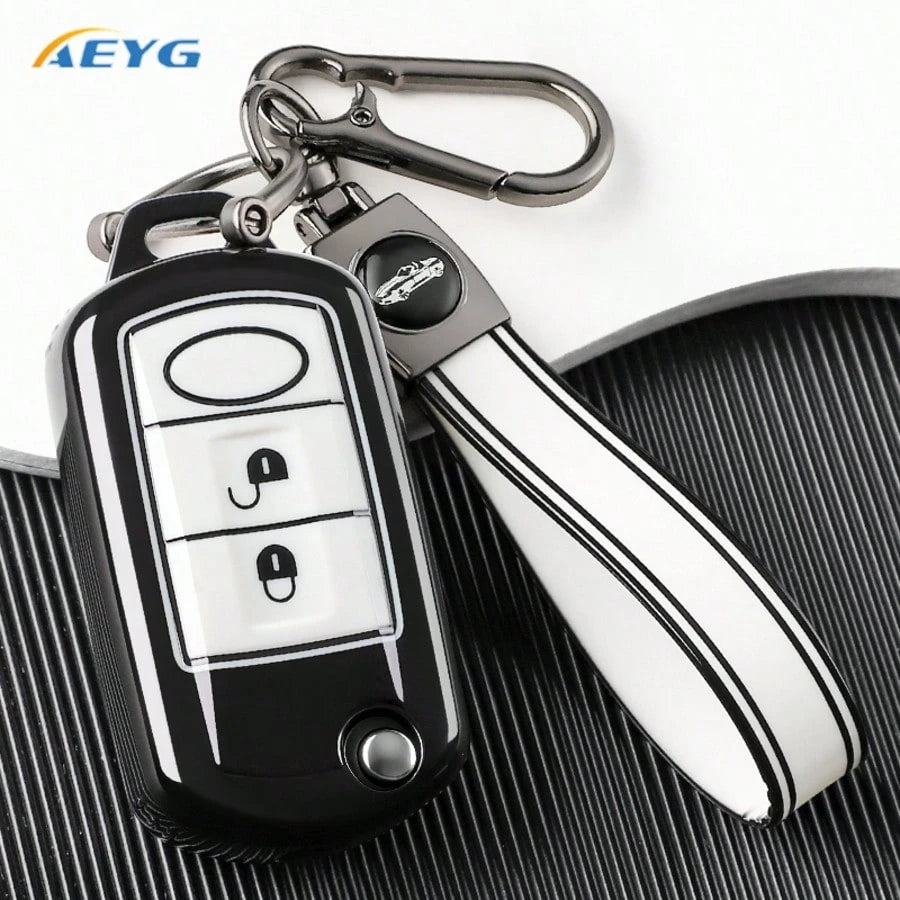 TPU Key Fob Case With Keychain For Land For Rover Range For Rover Sport LR3 Discovery, 3 Button Holder Additions