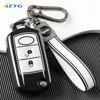 TPU Key Fob Case With Keychain For Land For Rover Range For Rover Sport LR3 Discovery, 3 Button Holder Additions