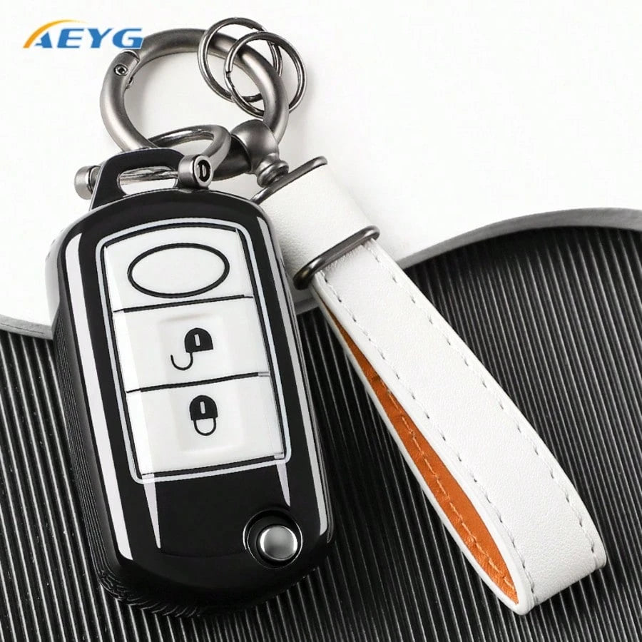 TPU Key Fob Case With Keychain For Land For Rover Range For Rover Sport LR3 Discovery, 3 Button Holder Additions