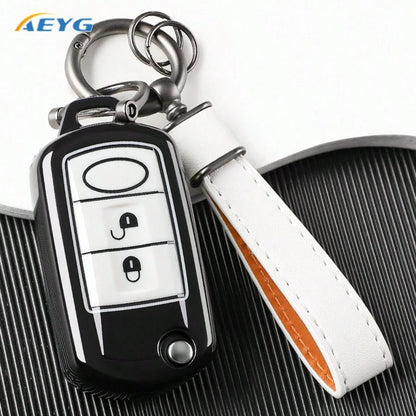 TPU Key Fob Case With Keychain For Land For Rover Range For Rover Sport LR3 Discovery, 3 Button Holder Additions
