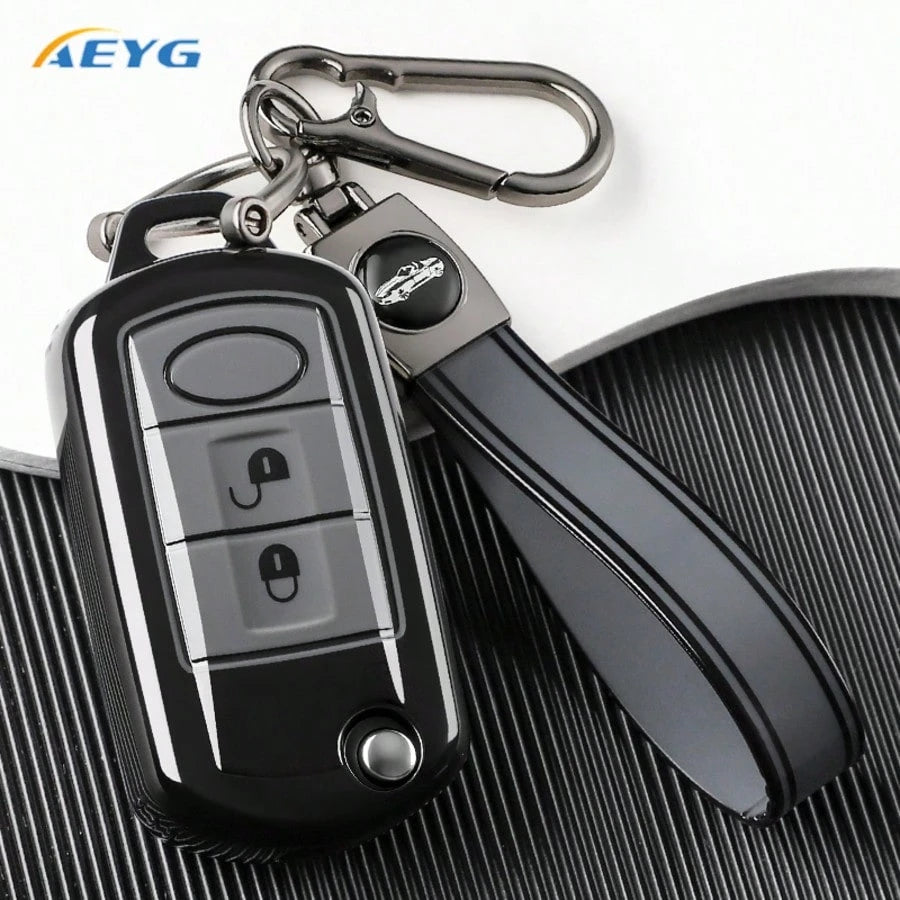 TPU Key Fob Case With Keychain For Land For Rover Range For Rover Sport LR3 Discovery, 3 Button Holder Additions