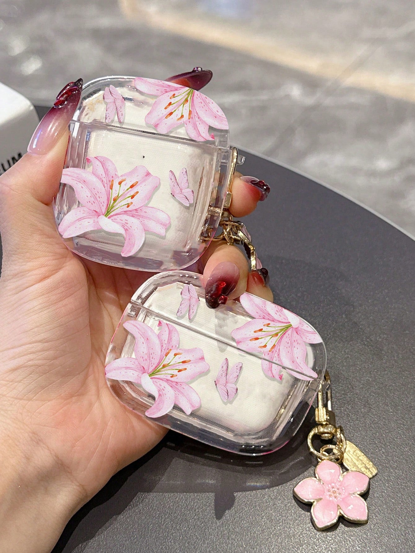 Transparent Butterfly Lily Flower Protective Case Compatible With Apple Pro 2nd Generation Wireless Bluetooth Earbuds Pro Soft Minimalist Unisex Protective Shell 2 3rd Generation Girl 4th Generation P