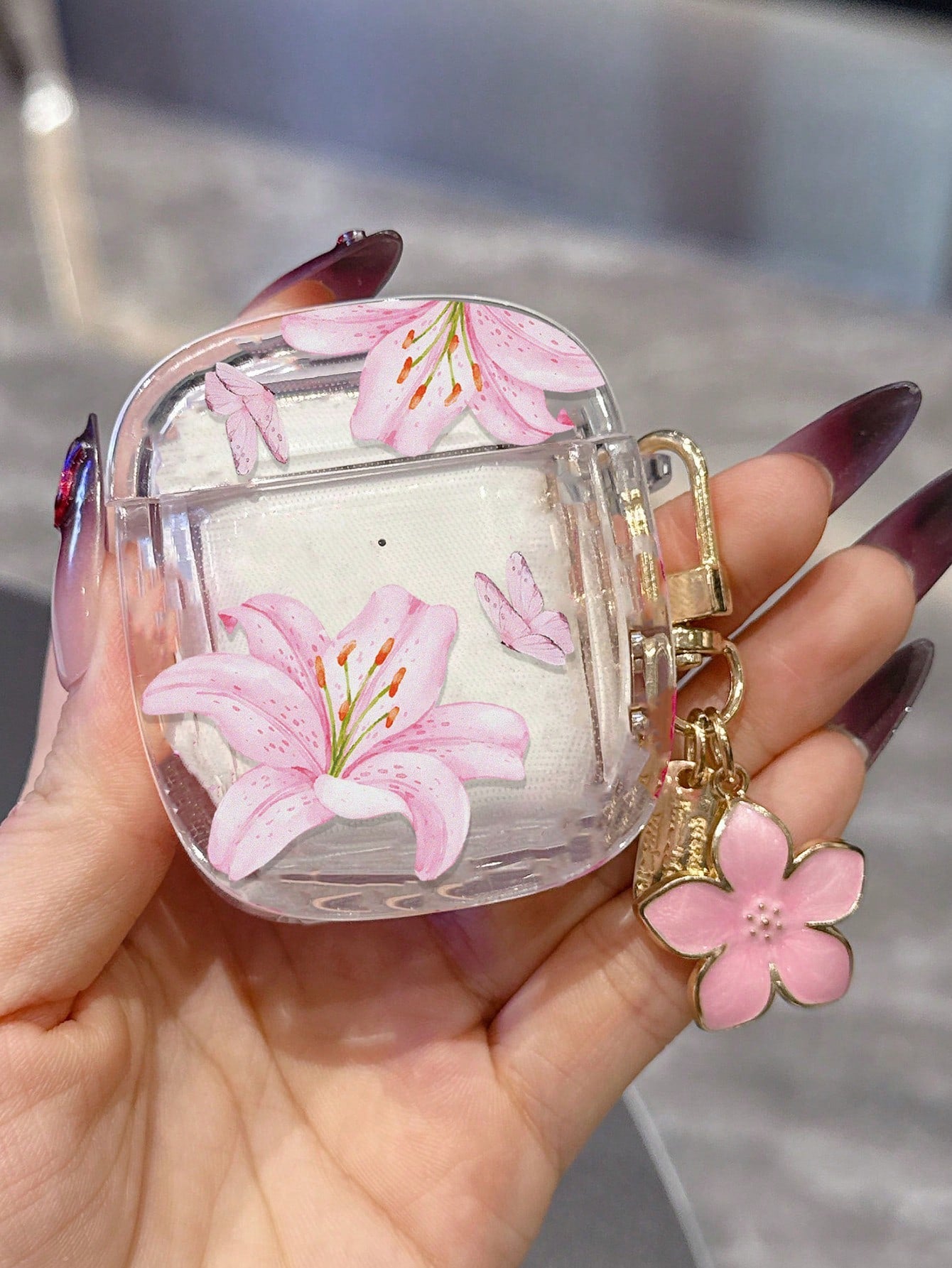 Transparent Butterfly Lily Flower Protective Case Compatible With Apple Pro 2nd Generation Wireless Bluetooth Earbuds Pro Soft Minimalist Unisex Protective Shell 2 3rd Generation Girl 4th Generation P