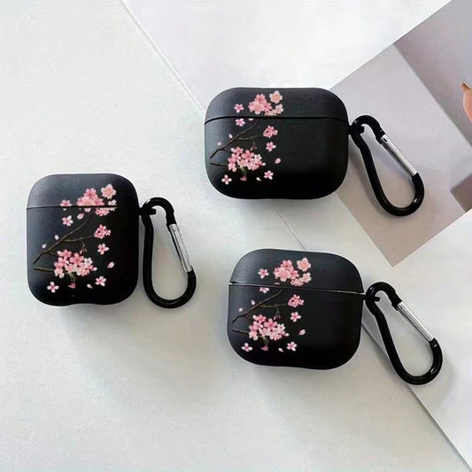 Transparent Cherry Blossom Protective Case Compatible With Apple Original 2/1st Gen, Pro 2nd Gen, 3rd Gen, 4th Gen Bluetooth Earphones, Soft Silicone One-Piece Shockproof Shell