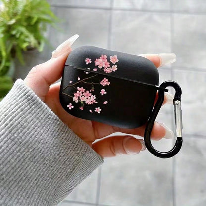 Transparent Cherry Blossom Protective Case Compatible With Apple Original 2/1st Gen, Pro 2nd Gen, 3rd Gen, 4th Gen Bluetooth Earphones, Soft Silicone One-Piece Shockproof Shell