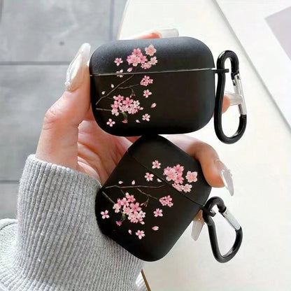 Transparent Cherry Blossom Protective Case Compatible With Apple Original 2/1st Gen, Pro 2nd Gen, 3rd Gen, 4th Gen Bluetooth Earphones, Soft Silicone One-Piece Shockproof Shell