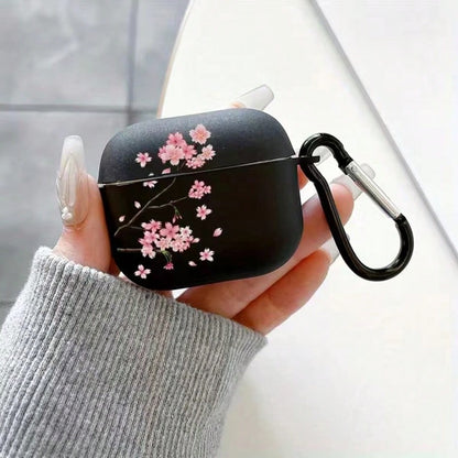 Transparent Cherry Blossom Protective Case Compatible With Apple Original 2/1st Gen, Pro 2nd Gen, 3rd Gen, 4th Gen Bluetooth Earphones, Soft Silicone One-Piece Shockproof Shell