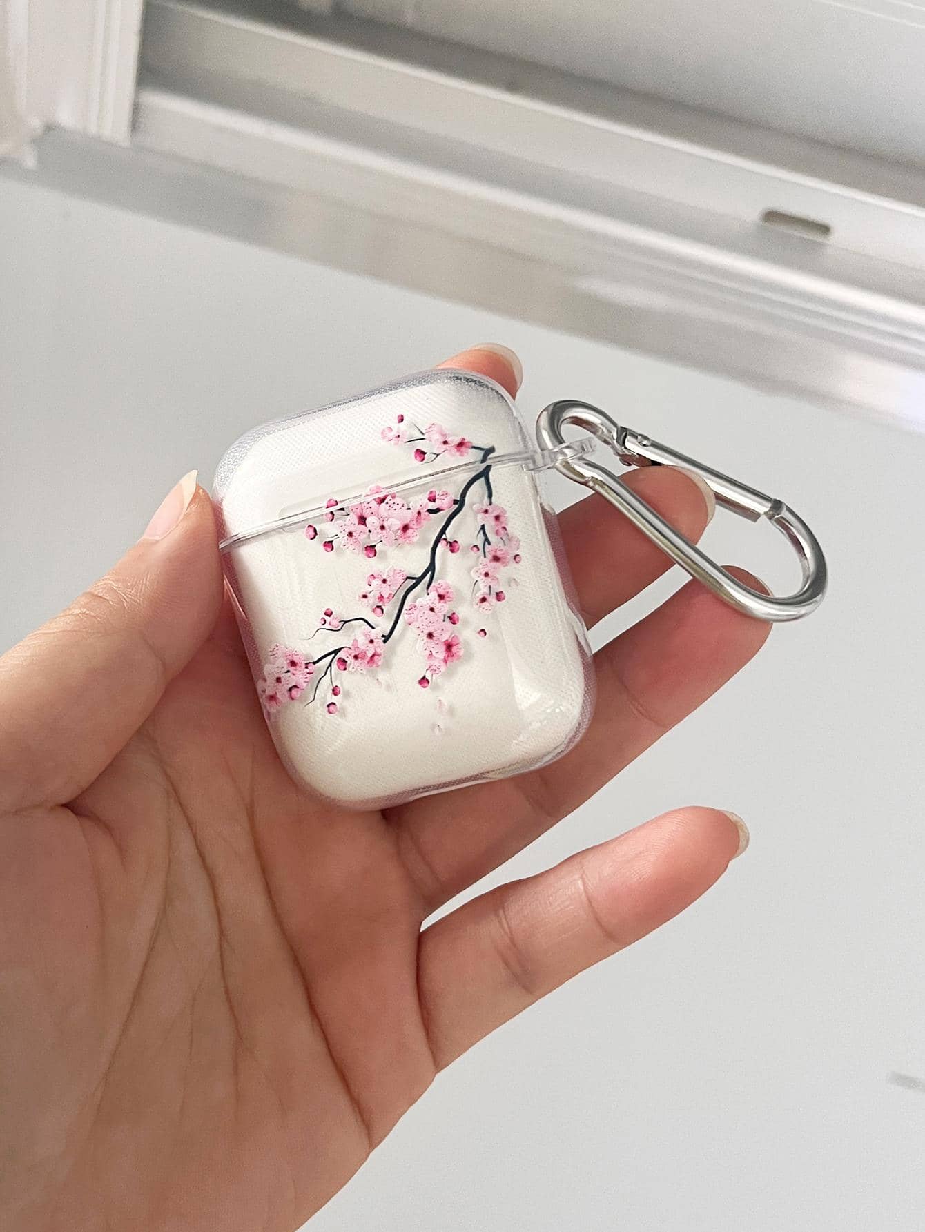 Transparent Cherry Blossom Protective Case Compatible With Apple Original 2/1st Gen, Pro 2nd Gen, 3rd Gen, 4th Gen Bluetooth Earphones, Soft Silicone One-Piece Shockproof Shell
